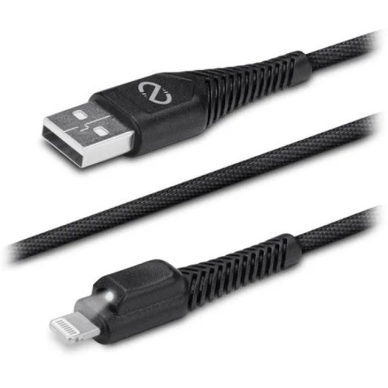 Naztech Rugged Led Mfi Lightning Charge And Sync Cable (4', Black)